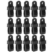 Presilha portátil resistente às intempéries para toldos de camping, com design de dentes invertidos para fixação segura e resistente, multiuso.