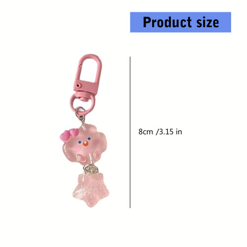 5pcs Cartoon Cloud Star Keychain Accessory Set For Children And 2