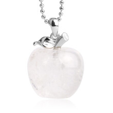 Collier pendentif en pierre naturelle à la mode,-cristal blanc