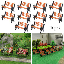 Gartendekoration Modell Parkbank 1:87 Bank Stuhl Plastikstraße Anordnung 0,79 0,55 0,35 Zoll/2 1,4 0,9 cm 10 Stück