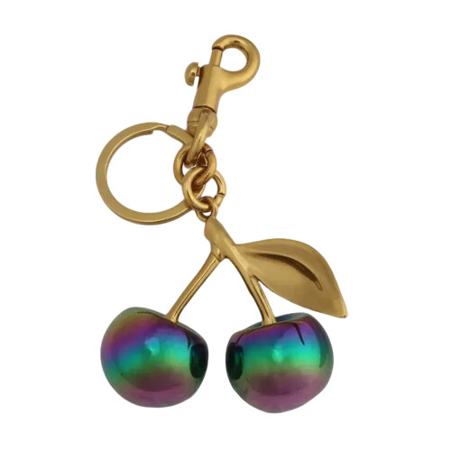 Unique Cherry Designs Keyring with Color Changing-Gold-color