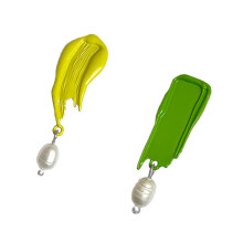 Elegante Ohrringe, zarte Ohrstecker mit Ölfarbe,-Ohrringe