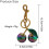Rainbow Effect Cherry Pendant Stylish Keychain-golden green 4