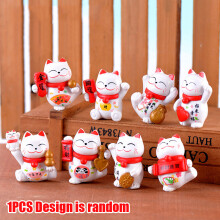 Reichtum-winkende Handkatze Chinesische Glückskatze Cartoon-Ornament Niedlicher winkender Arm, der Fortune Cat zur Dekoration des Homeoffice ruft