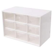 9 Drawer White Plastic Storage Drawers for Desktop Organizer Makeup Jewelry and Craft Supplies