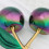 Rainbow Effect Cherry Pendant Stylish Keychain-golden green 3
