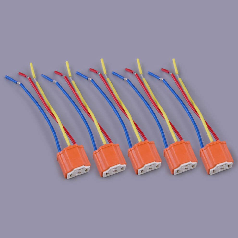 5Pcs H4 9003 Hb2 Universal Car Truck Boat Marine Ceramic Headlight Female Pigtail Connectors Plugs Adapters Sockets 6935161484649