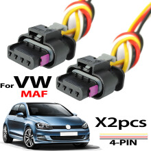 2 Stück für VW Caddy Golf Jetta Passat Scirocco Sharan Tiguan T5 T6 2.0 TDI Luftmassenmesser MAF-Sensorstecker 4H0973704