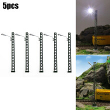 5x Modellbahnlichter, Gittermast, Spurweite H0 Lichtanlage LED-Lampe, 5 Stück Serienwiderstände zur Verbindung mit 12-1
