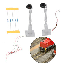 Rot/Grünlicht HO-Maßstab Modelleisenbahn Zwei Farben Suchscheinwerfersignal, Feinmetall-Kabinett-Materialkonstruktion und Ausstellung