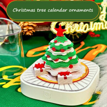 2025 3D Panoramakalender Weihnachtsbaumtisch Kalender Notizpapier Kreative Lampe Desktop Hausornament Geburtstagsgeschenk für Freund