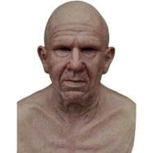 Kopfbedeckung Requisite Old Man Mask, The Elder Mask Realistische Latex Human Wrinkle Gesichtsmaske Volle Kopfmaske für Halloween Maske