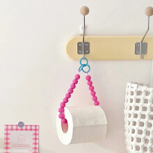 Rosa hängender Perlenpapierhalter, Toilettenpapierhalter, Telefonkette, multifunktionale Dekoration, Papier-Aufbewahrungsbox, Hauszubehör