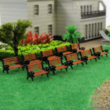 12 Teile Miniaturen Modelleisenbahn 1:50 Bank, Stuhl, Sofa, Park-Layout, Plastikbasteln für Wohnraum, Kinderspielzeug,