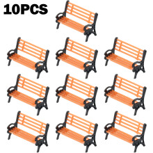 10 Stück 1:87 Parkbank Stuhl Modell Puppenhaus Miniaturbank Sofa, Szene Layout Möbel Spielzeug Parkstuhl