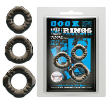 Men'S Rubber Cock Ring Three Ring Set Soft Rubber Material