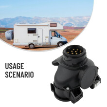 1-teiliger Auto-Schleppstangenadapter – 13-poliger Stecker zu zwei 7-poligen N&S-Anhänger-/Wohnwagen-Steckdosen für UK Standard Trail