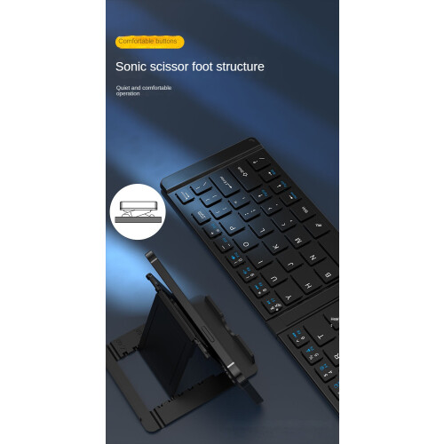 (Gun gray single keyboard) Folding keypad dual-mode Bluetooth type-c 2
