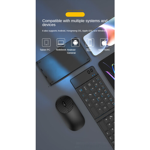 (Gun gray single keyboard) Folding keypad dual-mode Bluetooth type-c 1