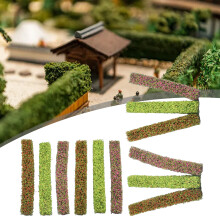 12PCS Strauchstreifen Grüner Sandtisch-Miniaturmodell-Simulation DIY-Materialien Graszaun für Innengebäude-Diorama im Freien