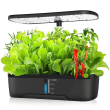 Year-Round Hydroponics Growing System for Fresh Organic Food, Adjustable Lighting Height with Automatic Timer, Silent Water Pump for 4L Water Tank, Gr