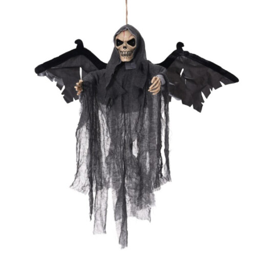 Διακόσμηση για το Halloween με σκελετό και φωτιζόμενα γυαλιά, διακόσμηση Grim Reaper για 2