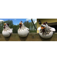 Decoratie voor binnen en buiten, waterdichte kippensculptuur voegt een landelijke stijl toe aan uw ruimte, hars kippenbeeld met prachtige