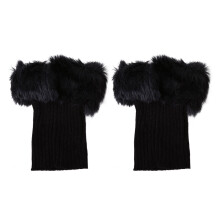 Pluche sokken voor dames, pluizige laarsmanchetten, gebreide korte enkelwarmers, warme winterkousen van imitatiebont met hoge elasticiteit en