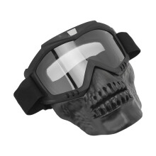Skull Motorcycle Goggles for Dirt Bike ATV Riding, Transparent, Approx. 150g