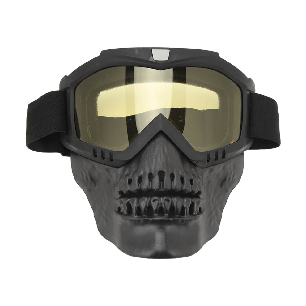 Skull Motorcycle Goggles For Motocross Atv Offroad Racing Yellow 7901369155055