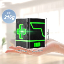 Selbstnivellierende grüne Laserwasserwaage, 2 Linien, Innen-/Außenbereich, inklusive Stativ und Wandhalterung