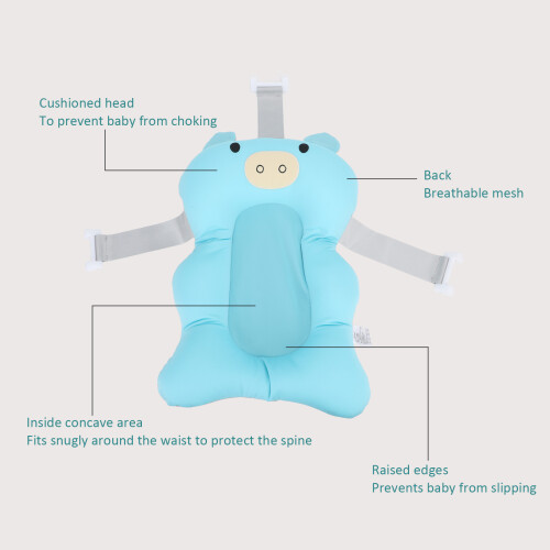 Blue Baby Bath Tub Seat Cushion 3D Mesh Fabric 2