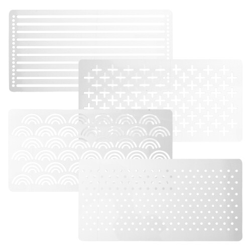 4Pcs High Precision Acrylic Quilting Ruler Set with Geometric Patterns