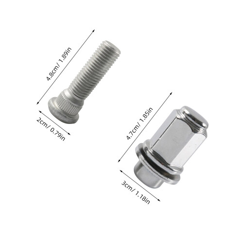 2Ensembles Kit Écrous Roue Acier Argent 2