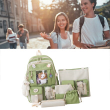 5-teiliges Schülerrucksack-Set in Grün – Schulreisen, Outdoor-Aktivitäten