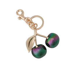 Vibrant Cherry Keychain Stylish Keyring-Light Yellow Gold Color