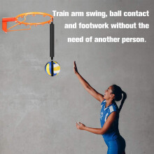 Solo Volleyball Trainer, Durable Nylon Material for Enhanced Arm Swing Mechanics and Spiking Power, Adjustable Length Design with Ball Rebounder