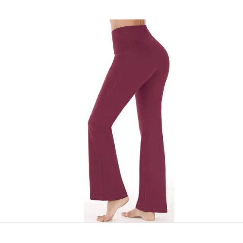 Ελαστικά κολάν Bootcut για γυναίκες, παντελόνι γιόγκα με ψηλή μέση και τσέπες, ύφασμα 2