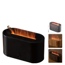 (HY02 Schwarz [Flammen befeuchtung Aromatherapie-Maschine], Privates Modell) Großer Nebel Desktop/Auto Aroma therapie/Luftbe feuchter