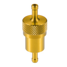Gas Inline Fuel Filter Durable Aluminum for Motorcycle UTV Lawn Mower Dirt Bike Gold Tone