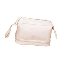 Women’s Travel Makeup Bag Double Layer Large Capacity PU Leather Organizer