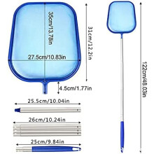 Effortless Pool Skimmer Net, Adjustable Telescopic Pole Ensures Quick Surface Cleaning For Swimming Pools, Hot Tubs, Spas And Fountains