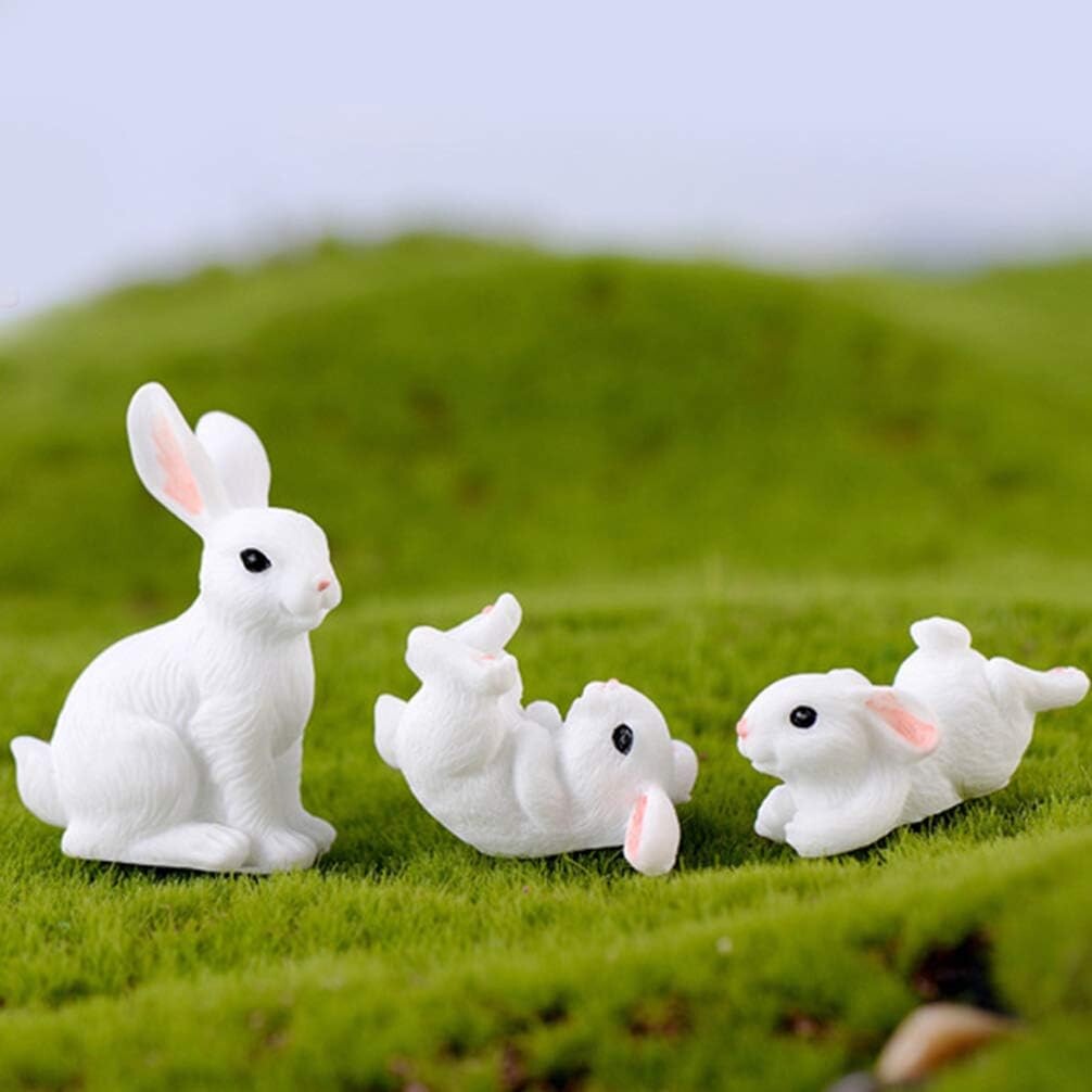 Charmantes figurines miniatures de lapins, adorables décorations pour ...