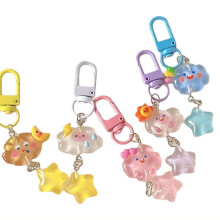 5pcs Cartoon Cloud Star Keychain Accessory Set For Children And