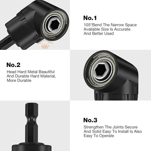 Quick Change Drive Adapter, Right Angle Driver With Efficient Durable Design For Electric Screwdrivers (105) 2