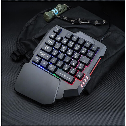 Blue Switch Gaming Companion, 35Keys, RGB Backlit, Ergonomic Wrist Support, Compact Size, Fast Charging, Game Controller for Desktop, PC, Mac, 2