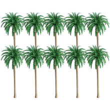 Modele palm kokosowych, naturalna zieleń i nietoksyczny plastik, 10 szt. realistyczny wygląd do scenerii modeli pociągów, układów dioramy lub
