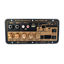 Digital Stereo Amplifier Board Subwoofer Dual Microphone Karaoke Car Amplifiers Speaker EU Plug