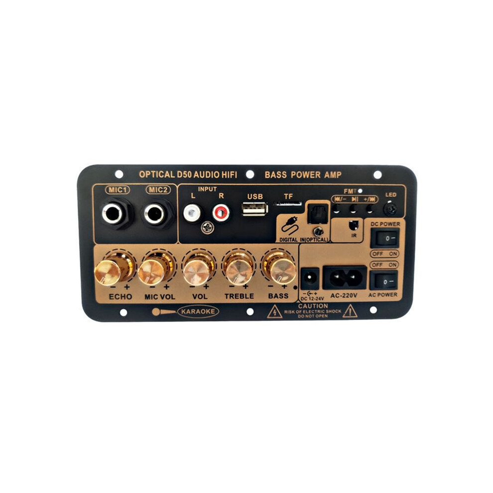 Digital Stereo Amplifier Board Subwoofer Dual Microphone Karaoke Car Amplifiers Speaker Eu Plug 6032618049748