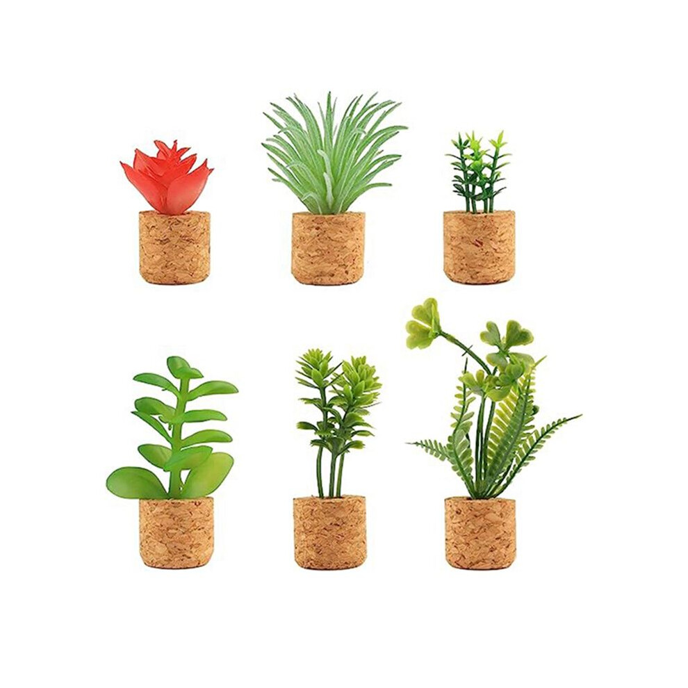 6 Pcs Cactus Refrigerator Magnets Cute Succulent Plant Fridge Magnet Decoration Accessories For Home Kitchen Office 6032091418772